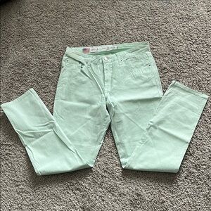 Green Straight Leg Denim Jeans